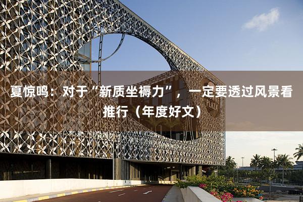 夏惊鸣：对于“新质坐褥力”，一定要透过风景看推行（年度好文）