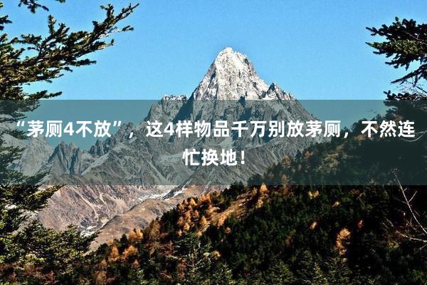 “茅厕4不放”，这4样物品千万别放茅厕，不然连忙换地！