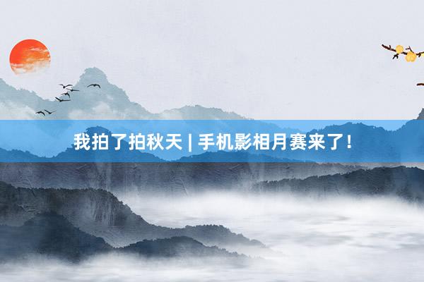 我拍了拍秋天 | 手机影相月赛来了！